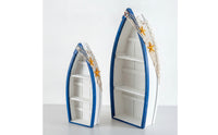 2 Pieces Boat Shelf Decorative Nautical Shelf with Netting Freestanding Furniture for Collectors