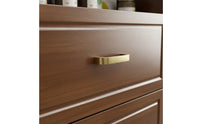 Simple Modern Design Wood Storage Cabinet with Glass Doors Multi-Functional Dining Room Sideboard with Hutch