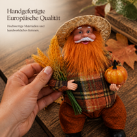 Thanksgiving Harvest Festival Gnome Doll Decoration with Pumpkin and Wheat