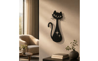 Cat-Shaped Metal Decor Wall Art Lightweight Feline Wall Decor Easy Installation for Living Room, Entryway, Hallway