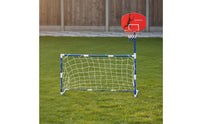 2 in 1 Basketball Hoop Soccer Goal Easy Assembly Football Goal with Basketball Backboard Parent-Child Interaction for Indoor, Outdoor, Backyard