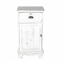 Retro Design Narrow Bedside Cabinet Distressed Finish Narrow Storage Locker with Drawer Large Capacity Nightstand Anti-Tip Safety Feature for Vintage Aesthetic Enthusiasts, Apartment Dwellers, Bedroom, Living Room, Entryway, Small Areas