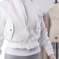 1/6 Scale Windbreaker Jacket Collector's Item Action Figure Aircrew Jacket Zipper Closure Miniature Padded Coat for Hobbyists, Diorama Display
