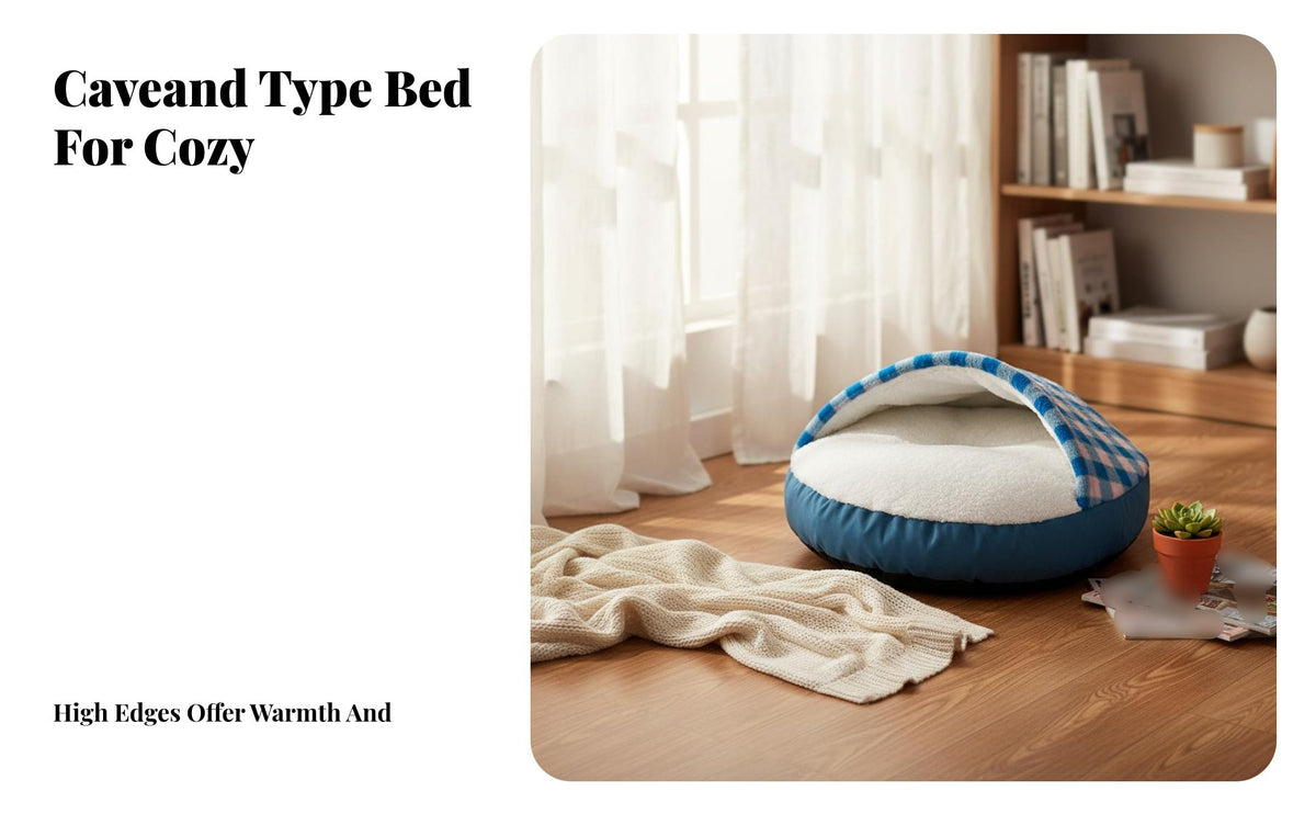 Hooded Round Pet Bed All-Season Hooded Donut Bed Warm and Comfortable Pet Bedding for Small Dogs, Young Dogs, Indoors, Living Room, Bedroom