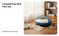 Hooded Round Pet Bed All-Season Hooded Donut Bed Warm and Comfortable Pet Bedding for Small Dogs, Young Dogs, Indoors, Living Room, Bedroom