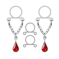 Nipple Hoop Stainless Steel Barbell Dangling for Costumes