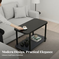 C-Shaped Rolling Table Modern Design Household Furniture With casters Sofa Tray for Apartment Residents, householders, Living Room, Small areas, Bedroom