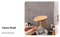 Cherry Wood Dollhouse Round Tea Table DIY Miniature Round Table Long-Lasting for Hobbyists, Collectors, Room Box, Miniature Scene