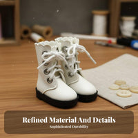 30cm Doll Boots Design BJD Doll Shoes Back Zipper Closure Miniature laced up Boots for Kids