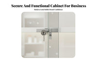 Glass Door Display Cabinet Thickened Panels Lockable Merchandise Case Heavy Duty Multi-Tier Product Shelf for Retailers, Salons, Boutiques, Pharmacies