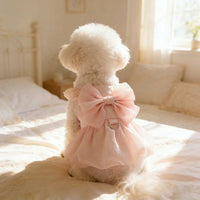 Princess Dress for Dogs and Cat Dress, Solid Butterfly Sleeve Polyester Fiber Pet Outfit, Princess Dress for Cats and Dog Dress for Small Maltese