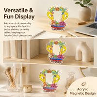 3 inch Clear Acrylic Photo Frame, Cartoon Standee Picture Frame for Instant Photo Display, Modern Small Desk