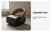 360° Swivel Wheels Upholstered Caster Stool Curved Backrest Rolling Chair Sleek-Profile Design Household Furniture Soft Padded Cushion for Homeowners, Seniors, Entryway, Living Room, Bedroom, Playroom