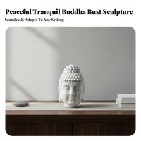 Calming Presence Buddha Head Statue Serene Appearance Ceramic Buddha Head Highly Detailed Craftsmanship Zen Aesthetic Ornament Artistic for Spiritual Seekers, Home Decorators, Meditation Practiti Single Rs, Entrance Hall, Living Room, Bedroom, Office