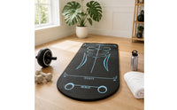 Non-Slip Exercise Mat with Alignment Lines Floor-Protecting Ab-Wheel Training Mat Cushioned for Home Gym, Indoor Workouts
