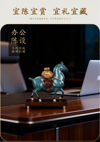 Colored Bronze Horse Figurine for Desk, Office, Home Decor, Gift
