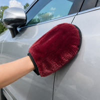 Faux Wool Car Wash Mitt Double Sided for Auto Detailing Scratch Safe Cleaning