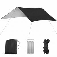 Silver Coated Tarp Water-Resistant Waterproof Sun Canopy SPF 50+ Camping Tarp Shelter for Beachgoers, Campers
