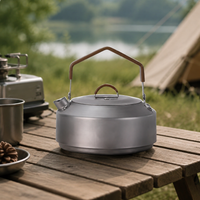 Titanium Cooker Outdoor Kettle For Camping Small Kettle Direct Fire Compatible Lightweight Titanium Kettle Matte Gray
