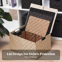 Lidded textile container With Lid foldable Lidded Box Large Capacity for Under Bed