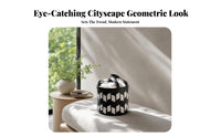 Black and White Loop Handles Cylindrical Storage Basket Open-Top Basket