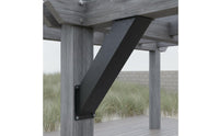 2 Pieces Steel Construction 45 Degree Bracket Heavy Duty Pergola Support Bracket Set Pre Drilled Holes Gazebo Brace Hardware Includes Screws for Outdoor Patio, Garden, Backyard