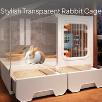 Transparent Hare Enclosure with Drawer Tray, Indoor Villa