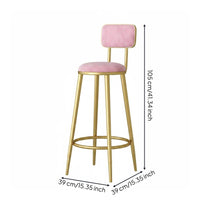 Nordic Design Bar Chair with Backrest Light Luxury Modern Counter Stool Comfortable Cushion Gold Frame Bar Stool for Kitchen Island, Cafe