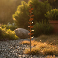 Eucalyptus Leaf Decor Rusted Garden Stake with Leaves Weathered Botanical Sculpture for Gardeners, Interior Stylists, Patio, Planters, Countertops