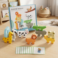 Animal Balance Blocks Montessori Wooden Stacking Game for Preschoolers