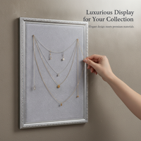 Wall-Mounted Wooden Jewelry Display Frame for Necklaces, Earrings, and Studs