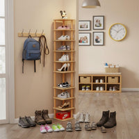Space Saving Multi-Tier Shoe Rack Sturdy and Stable Narrow Shoe Rack Tool-No-Tool Assembly for Hallway, Closet