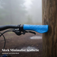 2 Pieces Shock-Absorbing Lock-on Handlebar Grips Easy Installation Lock-on Handlebar Grip Waterproof Anti-Slip Rubber Bike Grips for Commuters, Trail Riding, Commuting