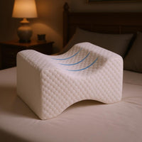 Knee Pillow Contoured Memory Foam Knee Pillow White