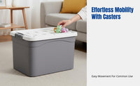 Large Capacity Storage Box Organizer Bin, Thickened Clothes Container, Home Toy Chest, With Casters