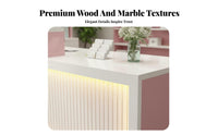 Modern Reception Desk Cable Management Hole Modern Checkout Counter Sturdy Construction Company Front Desk for Receptionists, Shopkeepers, Restaurant