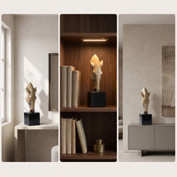 Animal Head Sculpture Modern Animal Head Statue Abstract Sculpture with Pedestal for Home Stylists, Art Collectors, Living Room, Entryway, Bookshelf