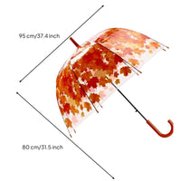 Transparent Maple Leaf Umbrella Clear Canopy Maple Leaf Umbrella 8 Steel-Rib Frame for Street Use