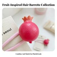 2 Pieces Fruit Hair Barrette Cute Dimensional Fruit Barrette Bangs Barrette Sweet Design Novelty Hair Doodad Adorable for Girls