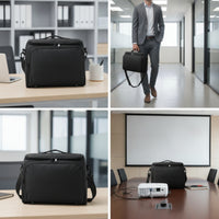 Spacious Projection Device Bag with Accessories Storage Pockets Portable Projection Device Case with Shoulder Strap Long-Lasting Adjustable for Business Trips