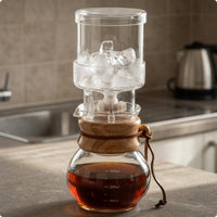 Cold Drip Coffee Pot Capacity Markings Gradual Extraction Coffee Maker Wooden Kitchen Drinkware