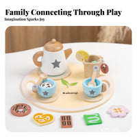 Role-Playing Fun Afternoon Tea Playset Encourages Creativity Afternoon Tea Toy Develops Fine Movement Skills Play Food Set Realistic Design for Children, Preschoolers, Toddlers