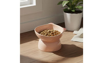 Anti-Tip Ceramic Cartoon Pet Dish Large Capacity Elevated Cat Bowl Easy to Clean Tilted Ceramic Pet Dish Dishwasher Safe for Cats, Kittens