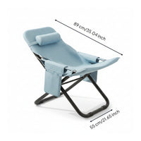 Space Saving Adjustable Rest Chair Portable Folding Recliner Lightweight Foldable Lounge Chair Comfortable Cushion for Study Room