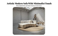 Curved Curvilinear Sofa Minimalist Design & Corner Configurationd Sectional Couch with Chaise Easy to Clean Sleek for Homeowners