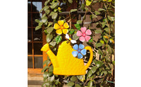 Watering Can Wall Art Handmade Metal Watering Can Decor Iron Flower Wall Decor Outdoor Floral Hanging Plaque Easy to Hang