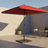 Large Square Patio Umbrella Waterproof Heavy Duty Sun Umbrella Anti-Pinch Square Shape Garden Parasol for Street Vendors, Beach, Courtyard