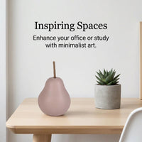 Living Room Decor White Porcelain Ceramic Pear Figurine, Modern Minimalist Fruit Ornament for Desktop and Office, Elegant Decorative Piece