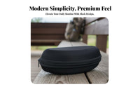 Black EVA Glasses Case Crush-Resistant EVA Travel Glasses Case Zipper Closure Portable Eyewear Protector for Outdoor, Car