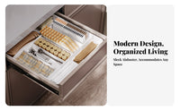 Expandable Cutlery Tray Multi-Compartment Expandable Utensil Holder for Bathroom